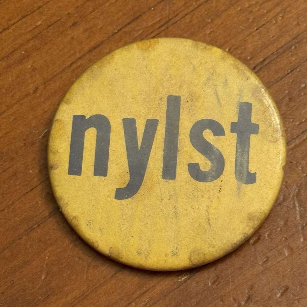 NYLST Vintage Pinback Button Pin Round Circle